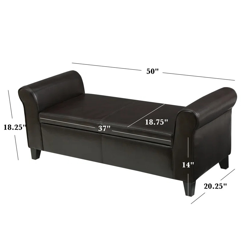 Varian Faux Leather Upholstered Storage Bench | Wayfair North America