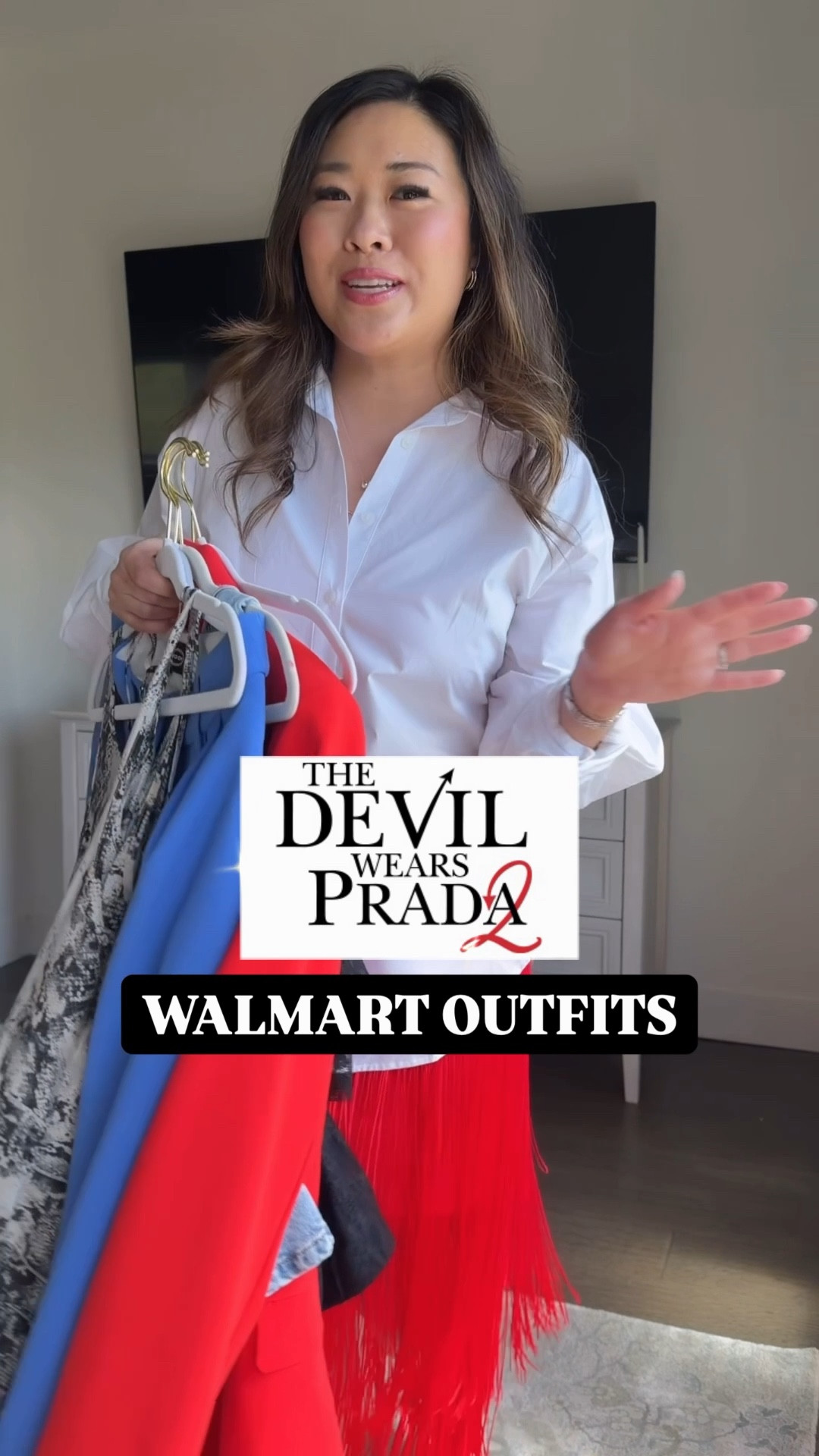 Devil Wears Prada x Walmart Scoop
White Button Down: Medium
Red Fringe Skirt: Medium
Denim Vest: 6 (could size up)
Denim Pants: 8 (could size down)
Snakeskin Dress: Small
Blue Trench Coat: Small
Tube Top: Medium
Lace Skirt: Medium
Blazers: Small
Blue Pants: 6 (could have sized down)
Black Dress: 6