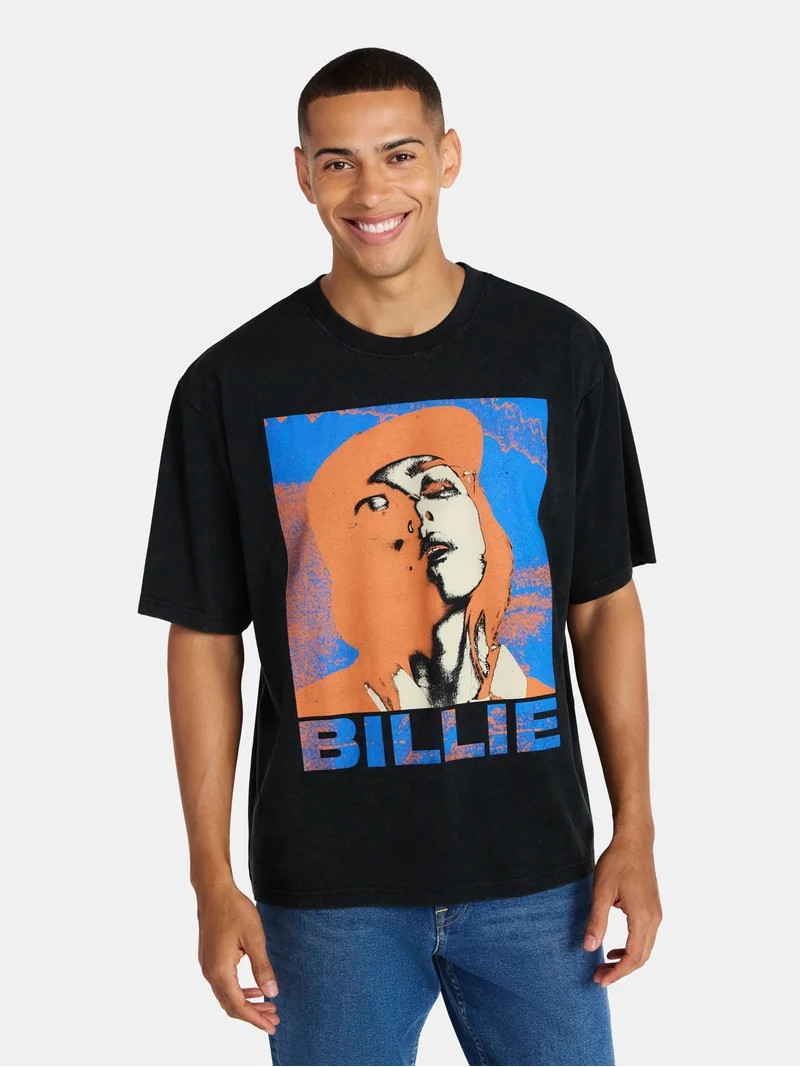 Billie Eilish Men's & Big Men's Oversized Graphic Tee Shirt, Sizes XS-3XL | Walmart (US)