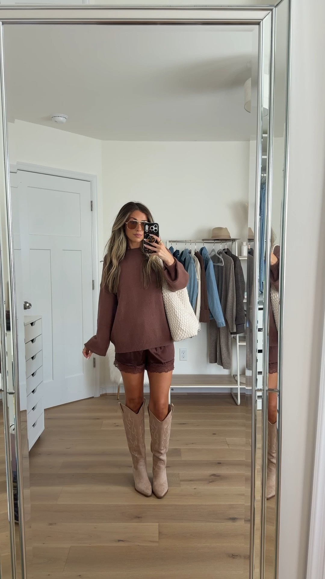 Cute and casual Amazon fall outfit 
+ brown sweater: small
+ brown lace shorts: small
+ cowboy boots: true to size 

Amazon outfits
Amazon fashion
Amazon fall outfits 
Thanksgiving outfit 
Amazon boots
Fall shoes 
Amazon prime day

#LTKootd #LTKSeasonal #LTKPetite
