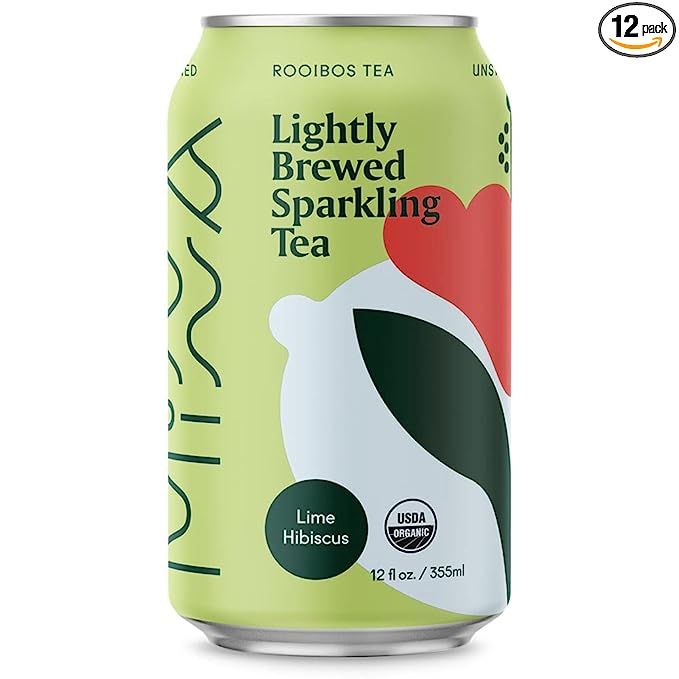 Minna Organic Sparkling Iced Tea - LIME HIBISCUS ROOIBOS TEA: No Sugar, Zero Calorie, Lightly Bre... | Amazon (US)