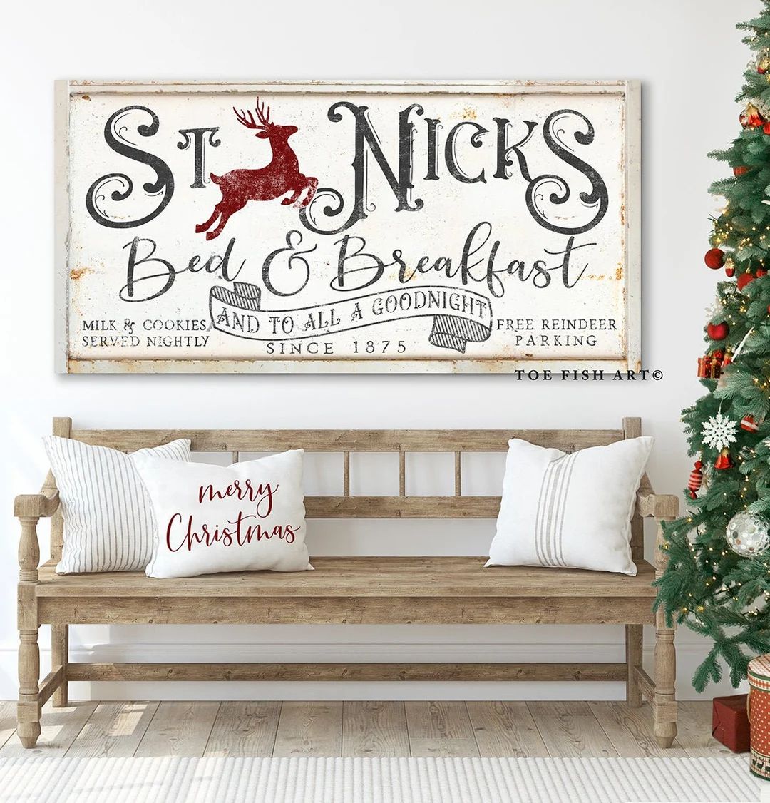 Rustic Christmas Sign Bed & Breakfast Sign Modern Farmhouse - Etsy | Etsy (US)