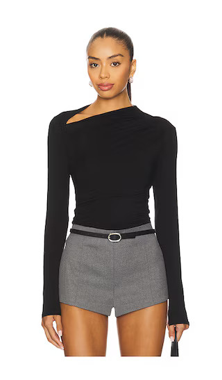 Fluid Jersey Slash Top in Black | Revolve Clothing (Global)