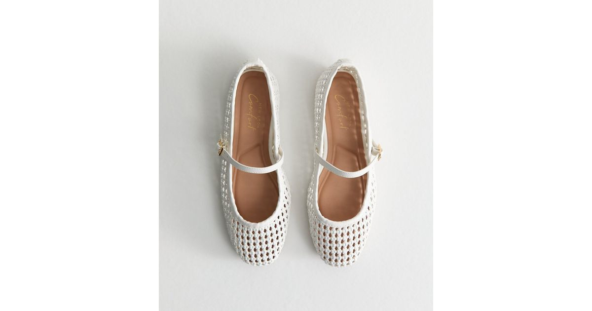 White Woven Buckled Strap Pumps | New Look | New Look (UK)