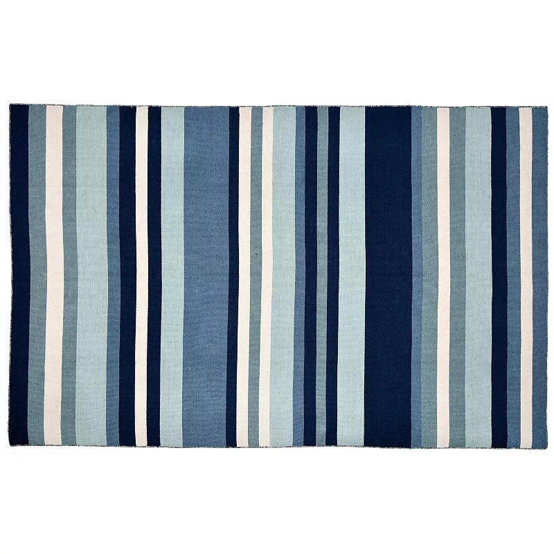 Liora Manne Front Porch Sorrento Tribeca Striped Indoor Outdoor Rug, Blue | Kohl's