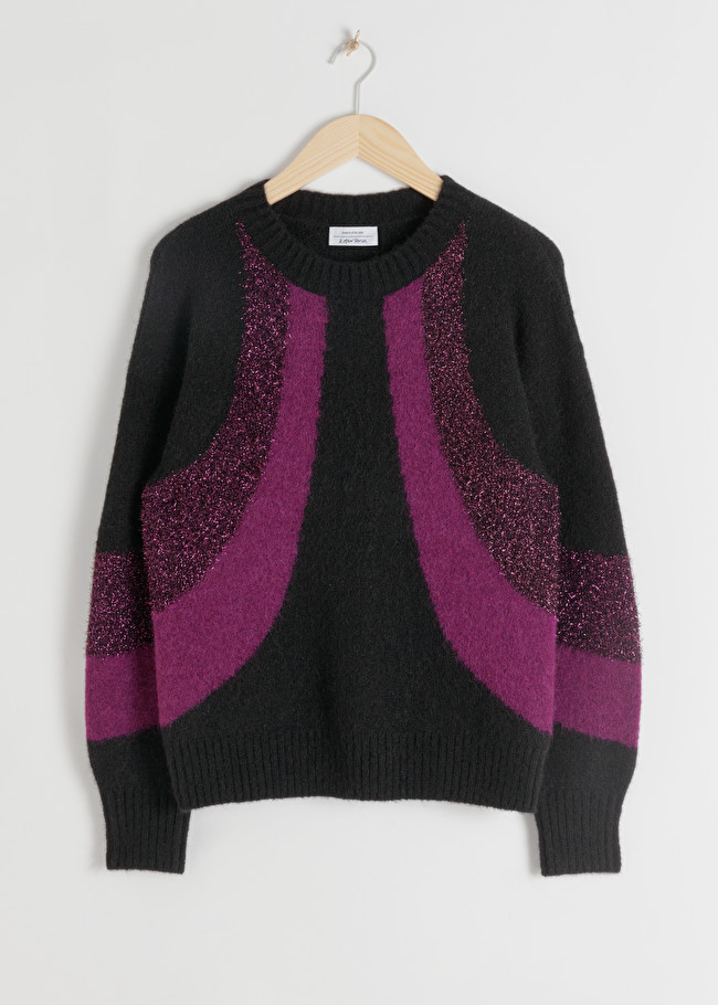 Glitter Colour Block Wool Blend Sweater | & Other Stories (EU + UK)
