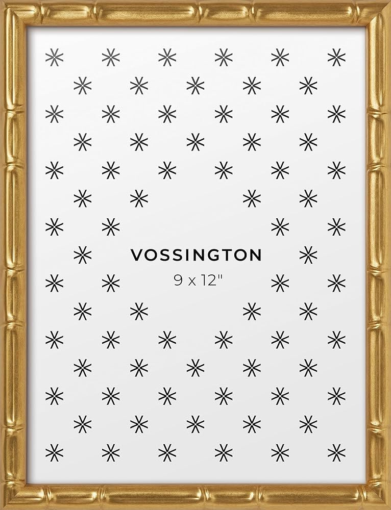 Vossington 9x12 Bamboo Picture Frame - Gold Frame Color - Slim & Modern Frame Design - Fits 1 Pho... | Amazon (US)