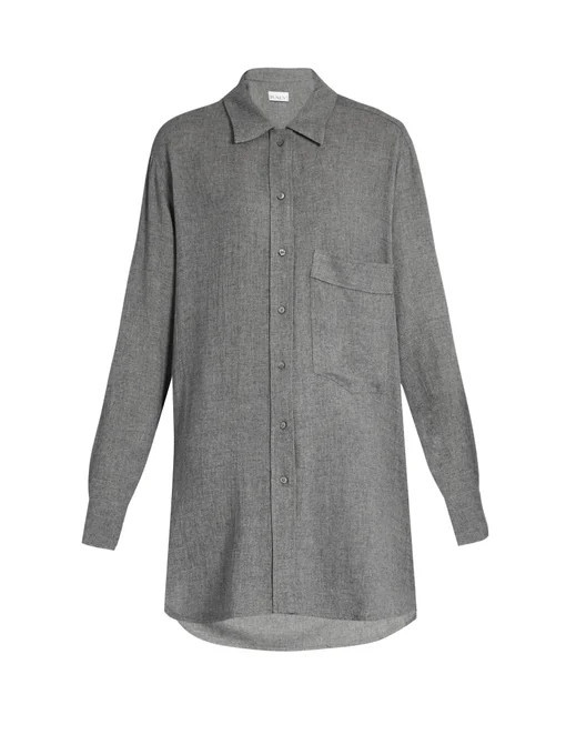 Long-line wool-blend shirt | Matches (APAC)