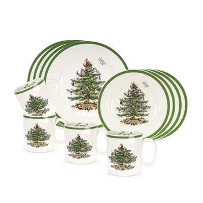 Spode Christmas Tree 12-Piece Dinnerware Set with Plates & Mugs, Service for 4 | Wayfair North America