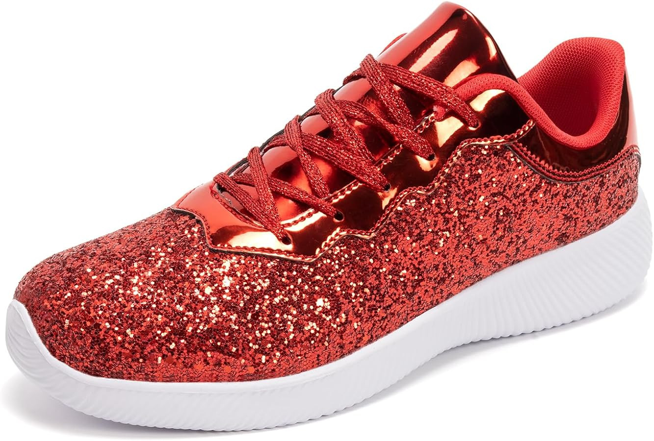 Women's Fashion Glitter Sneakers Running Shoes Lightweight Tennis Shoes Metallic Sequins Walking ... | Amazon (US)