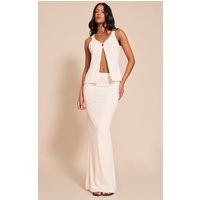 Tall White Textured Lined Maxi Skirt | PrettyLittleThing US