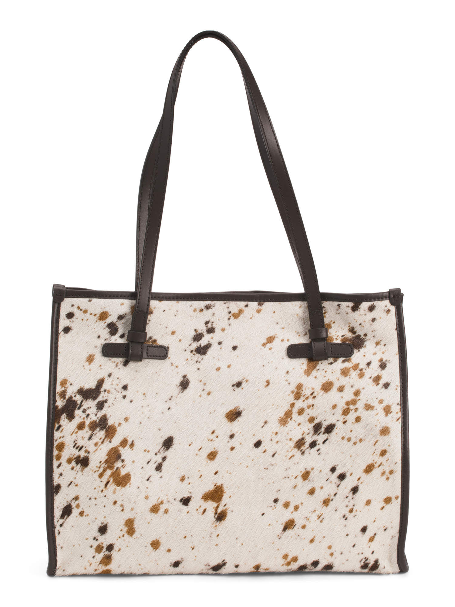 Made In Italy Leather Square Tote With Hair On Hide Panels | Handbags | Marshalls | Marshalls