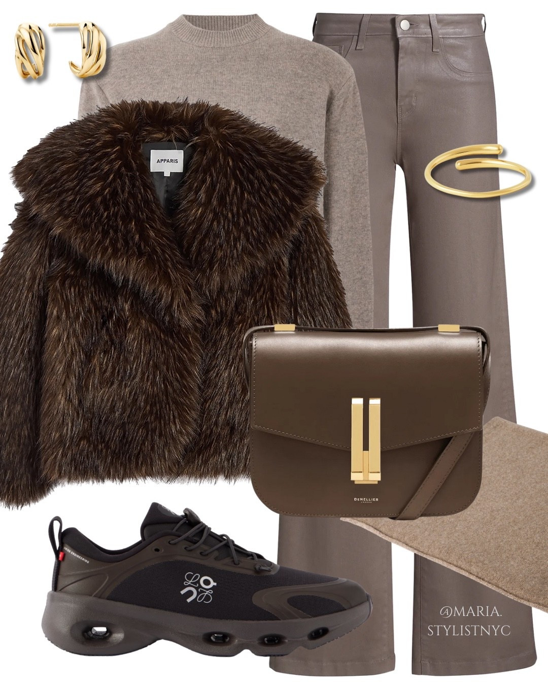 Chocolate brown & Taupe Outfit 🤎✨
Faux fur jacket, chocolate brown sneakers, taupe sweater & jeans, brown bag 

#LTKShoeCrush #LTKStyleTip #LTKSeasonal
