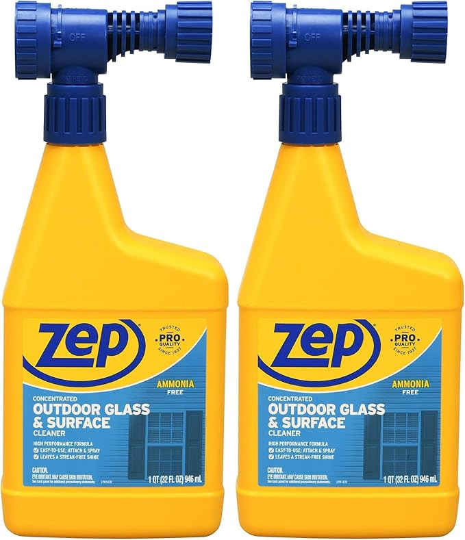 Zep Hose-End Outdoor Cleaner - U49910 - Great for Outdoor Glass and Surfaces - 32 Ounces (Pack of... | Amazon (US)