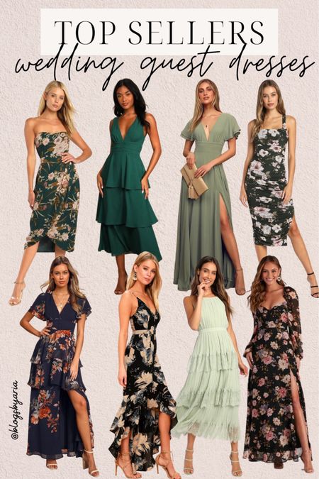 Top selling wedding guest dresses for spring. Floral dress / midi dress / maxi dress/ evening wear / cocktail dress / tiered dress 
#ltkunder100 



#LTKSeasonal #LTKwedding #LTKstyletip