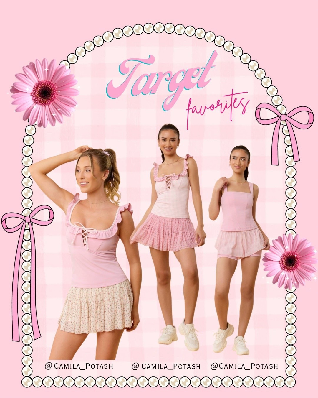 Pink tennis-core but make it Target 💗🎀

If you’ve been loving the coquette, soft feminine, sporty-girl aesthetic… these Target finds are everything. Flirty silhouettes, delicate details, and the prettiest shades of pink — all affordable and easy to style.

🎀 Ruffle lace-up tank
This top is SO flattering. The ruffle straps + lace-up neckline give romantic energy, but the fit is structured enough to feel supportive and put-together. Perfect for pairing with skirts, shorts, or even denim.

🎀 Pink floral mini skirt
Lightweight, flowy, and ultra-feminine. It moves beautifully and instantly gives that tennis-core meets cottagecore vibe. Style it with sneakers for daytime or sandals for brunch.

🎀 Pink gingham skirt
Classic, playful, and timeless. Gingham always feels fresh for spring and summer, and in pink it’s just next-level girly.

🎀 Structured pink tank + shorts set
Minimal, clean, and flattering. This one feels more sporty-chic while still staying in the soft pink aesthetic. Perfect for errands, walks, or casual summer days.

Everything is from Target (yes, Target 🙌🏼), which means you can build a dreamy, romantic wardrobe without the designer price tag. These pieces are perfect for brunch, casual date nights, vacation outfits, summer events, or just romanticizing everyday life.

Soft, confident, feminine — but still practical. Exactly how we like it 💕

Which look are you choosing: ruffle + floral, gingham moment, or sporty chic set?

Target pink outfit, Target tennis skirt women, pink floral mini skirt, pink gingham skirt, ruffle strap tank top women, lace up tank top women, coquette outfit ideas, tennis core outfit women, cottagecore summer outfit, feminine summer set women, pink two piece set Target, girly outfit ideas, affordable Target fashion, summer brunch outfit women


#TargetFinds #TargetStyle #PinkOutfit #TennisCore #CoquetteStyle #GirlyFashion #SummerOutfitIdeas #CottagecoreFashion #SportyChic #FeminineStyle #AffordableFashion #LTKStyle #PinkAesthetic #TargetFashion #MainCharacterEnergy

#LTKSpringSale #LTKSaleAlert #LTKootd