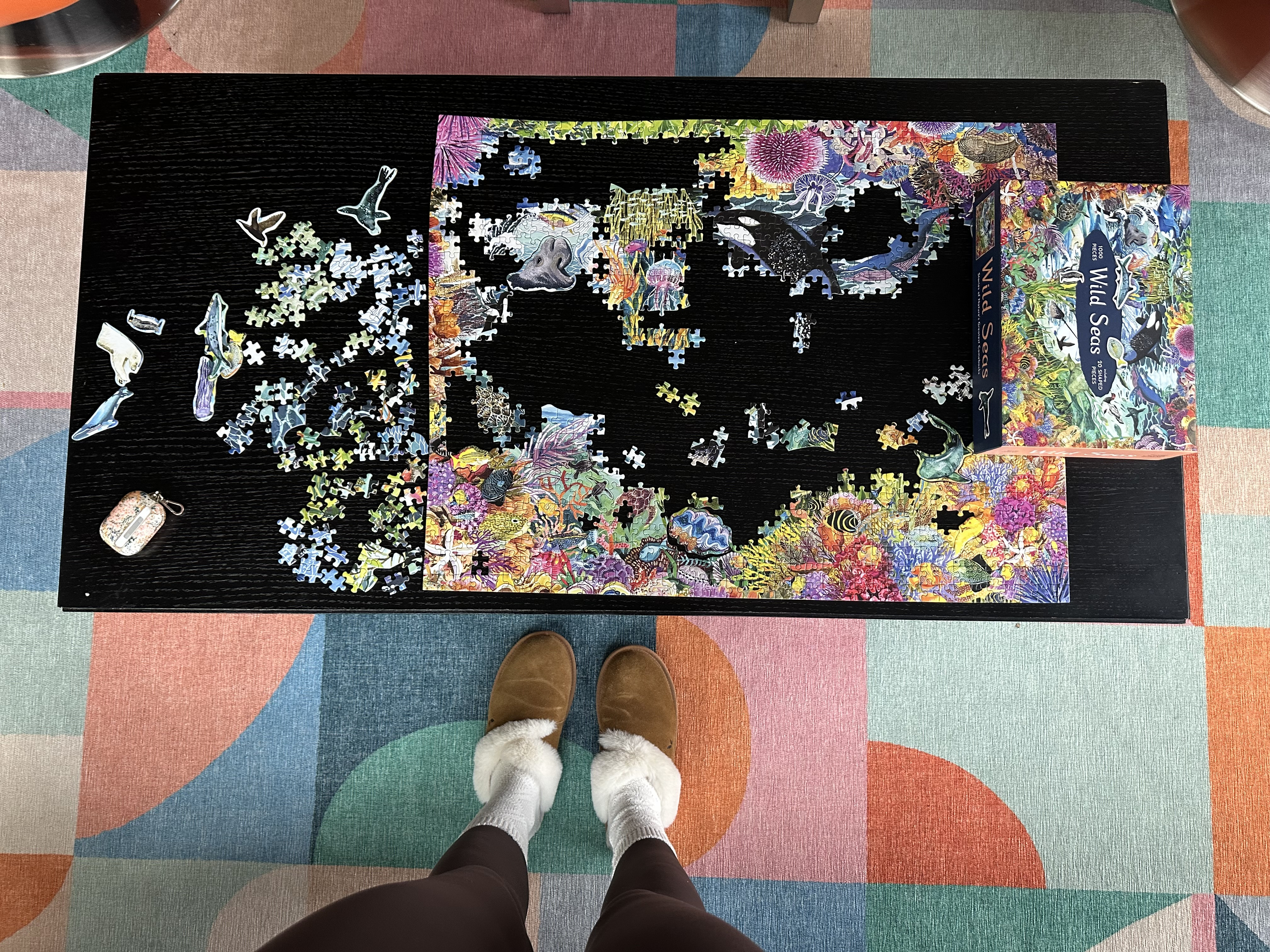 colorful home aesthetic! fun animal puzzle

puzzles, 1000 piece puzzle, hobbies, gift ideas, colorful home, colorful rug, maximalism, dopamine decor, slippers, comfy slippers, scrunch socks, brown leggings, workout leggings, workout pants, brown pants, slower living 

 #LTKHome #LTKFindsUnder50 #LTKShoeCrush