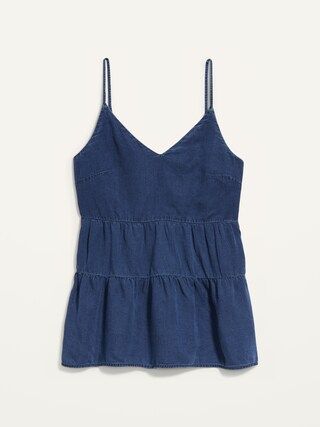 Tiered Chambray Cami Top for Women | Old Navy (US)