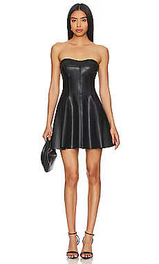Norma Kamali Strapless Grace Mini Dress in Black from Revolve.com | Revolve Clothing (Global)