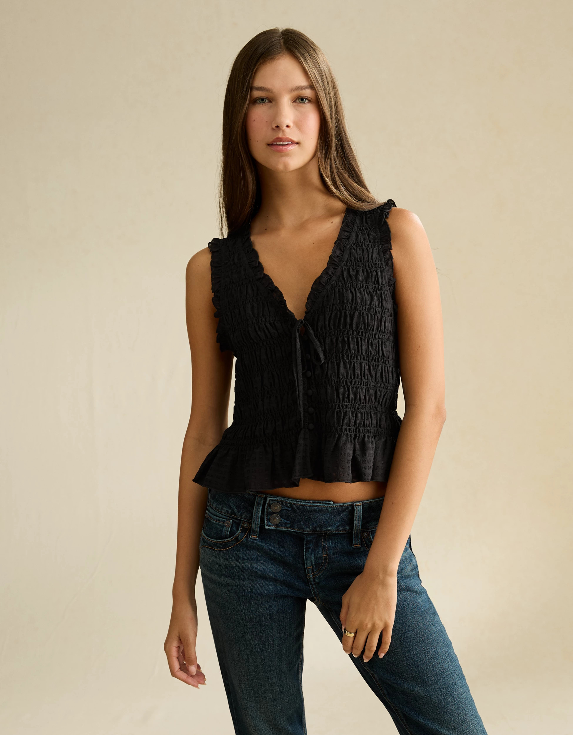 Member Love Deal New AE Ruched V-Neck Top | American Eagle Outfitters (US & CA)