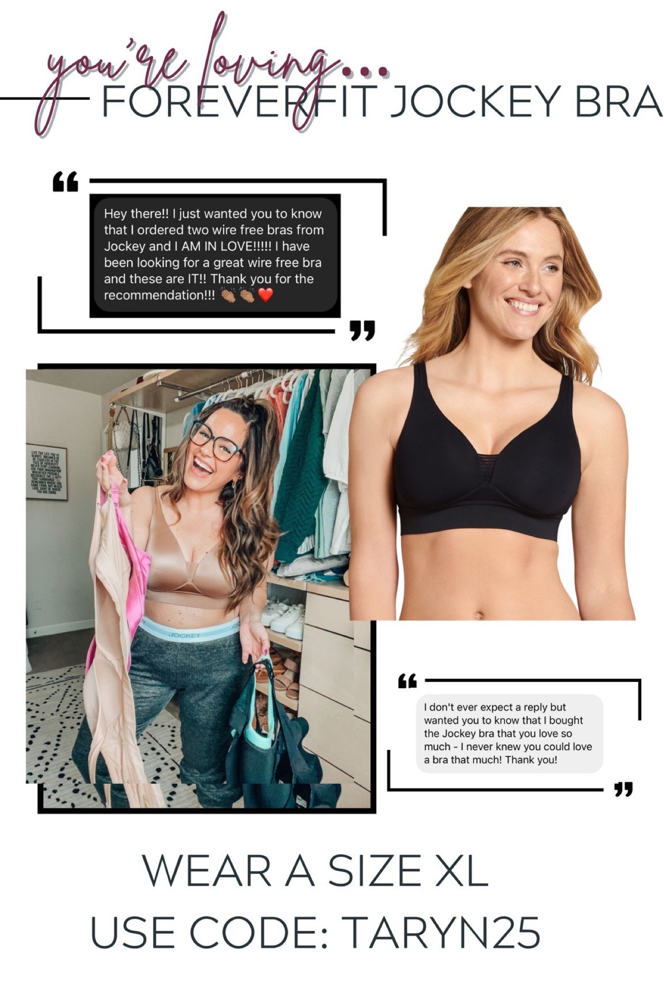 Jockey bra - wire free bra - curvy girl - midsize - size 14

#LTKunder50 #LTKsalealert #LTKcurves