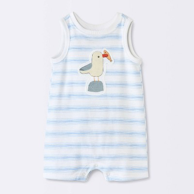 Baby Boys' Seagull Terry Sleeveless Romper - Cloud Island™ Off-White Newborn | Target