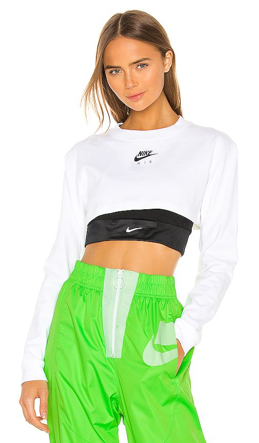 Nike NSW Air Crop Top in White. - size XS (also in L,M) | Revolve Clothing (Global)