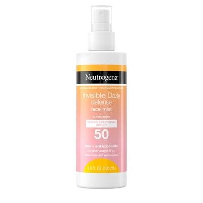 Neutrogena Invisible Daily Defense Sunscreen Face Mist - SPF 50 - 3.4 fl oz | Target