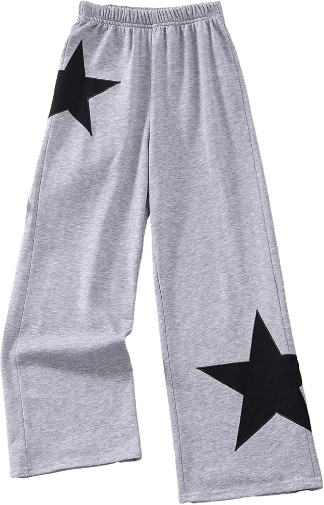 COZYEASE Girls' Print High Waisted Straight Leg Sweatpants Casual Athletic Loose Long Pants | Amazon (US)