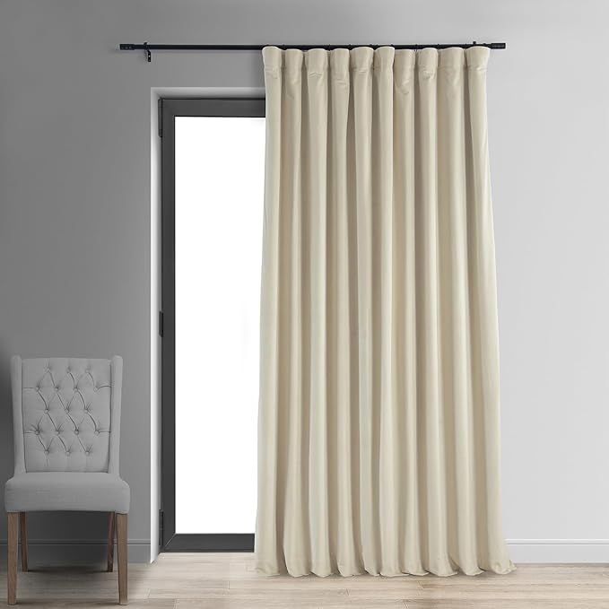 HPD Half Price Drapes Signature Velvet Thermal Blackout Curtains for Living Room 120 Inch Long (1... | Amazon (US)