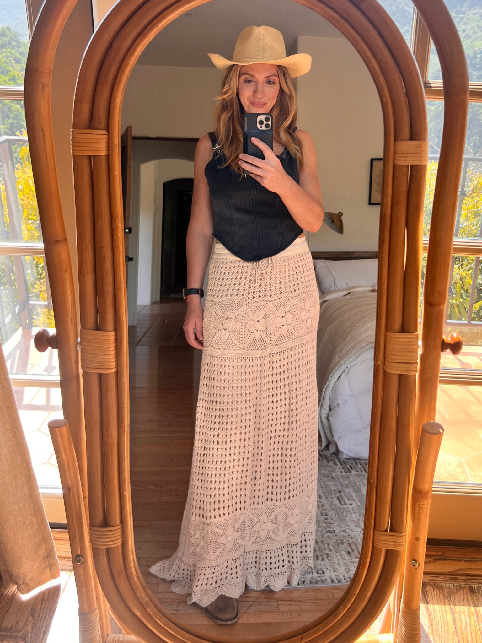 Heading to stagecoach this weekend and am trying some fun country concert outfit festival looks! 🤠
This top is a distressed black denim corset tank from Target with a lot of stretch. I’m currently wearing a medium but feel I could size down. The cowgirl hat is also from Target and I love it! 









Womens western outfit | country festival outfit | summer outfit | over 40 fashion | over 40 outfits 

#LTKfindsunder50 #LTKover40 #LTKFestival