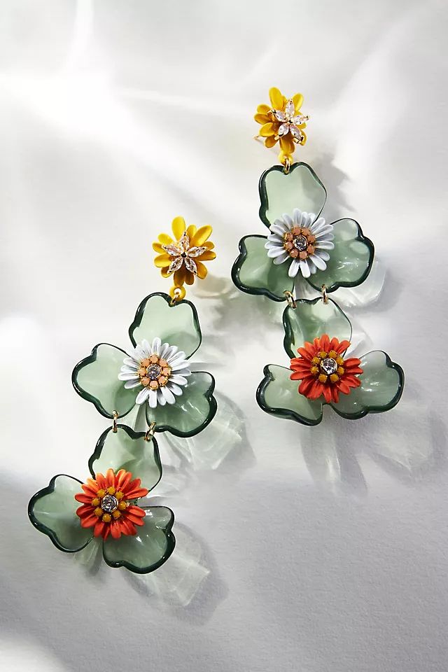 Multi-Flower Resin Drop Earrings | Anthropologie (US)