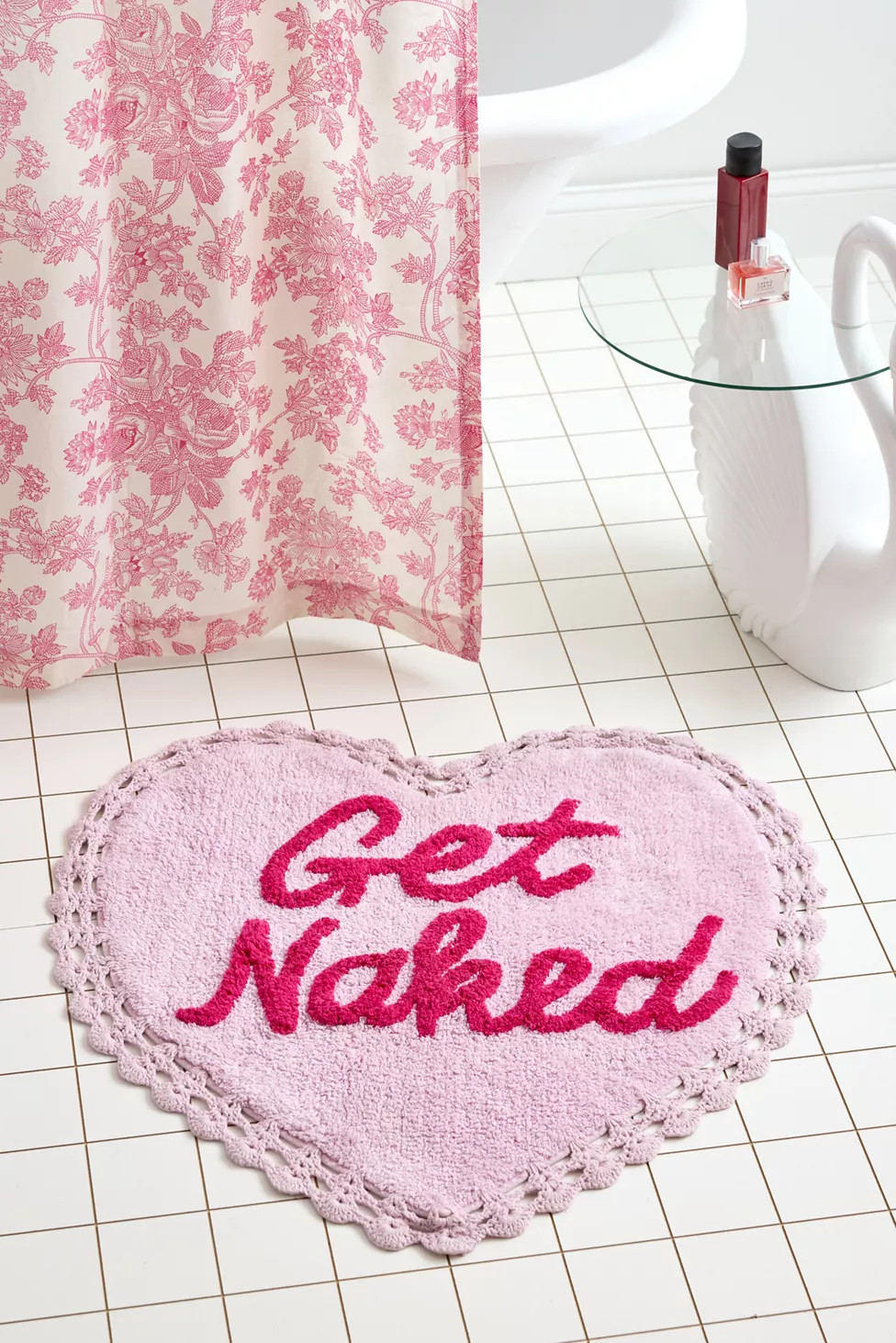 Get Naked Heart Crochet Bath Mat | Urban Outfitters (US and RoW)
