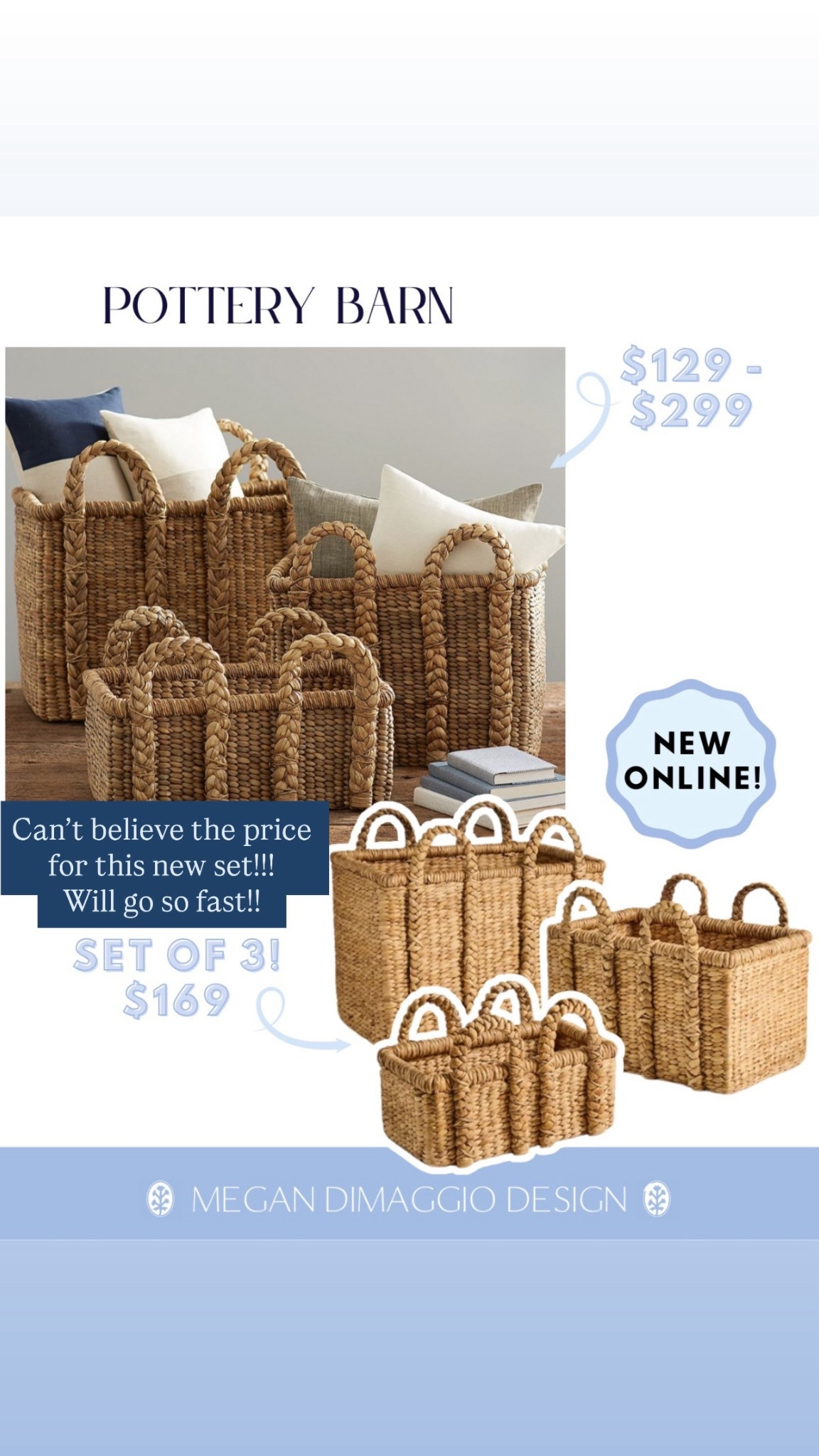 🔥HIGH SELLOUT RISK!!🔥 New Potter Barn beachcomber basket dupes!! Two color options, sold as a set of 3 that’s currently on sale with secret coupon for $169!!!! Will not last!! 🏃🏼‍♀️💨

#LTKSaleAlert #LTKHome