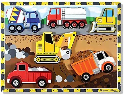 Melissa & Doug Construction Vehicles Wooden Chunky Puzzle (6 pcs) | Amazon (US)