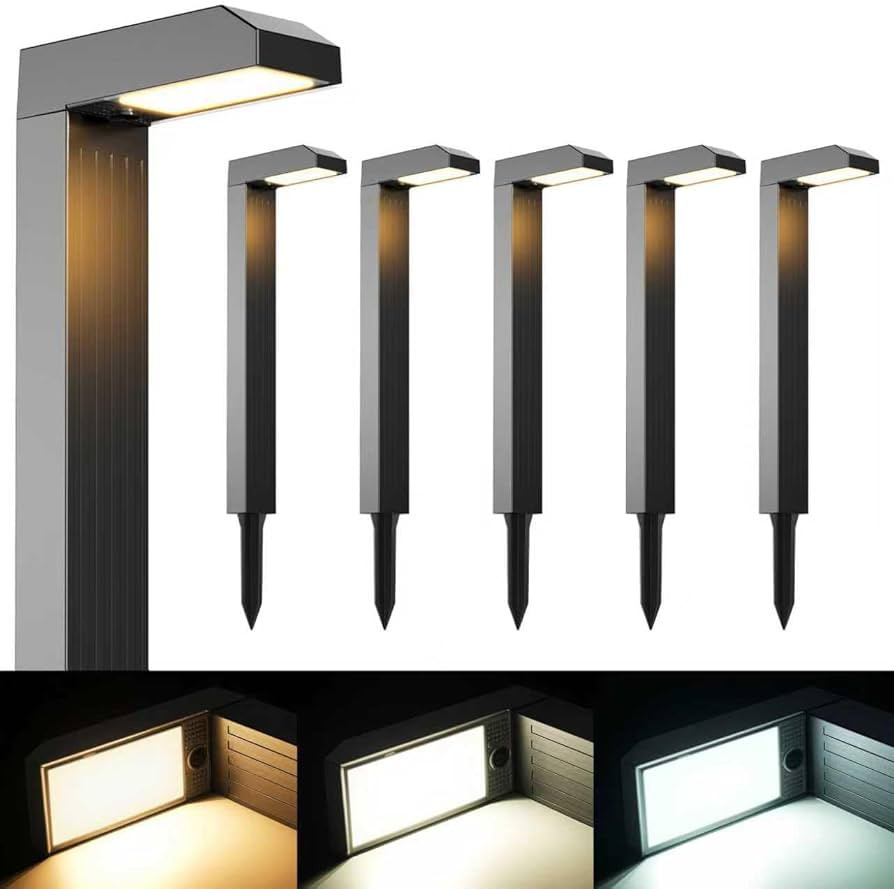 COXSENI Solar Pathway Lights Outdoor 6 Pack, 3 Color in 1 Bright Landscape Lighting with Cool/War... | Amazon (US)