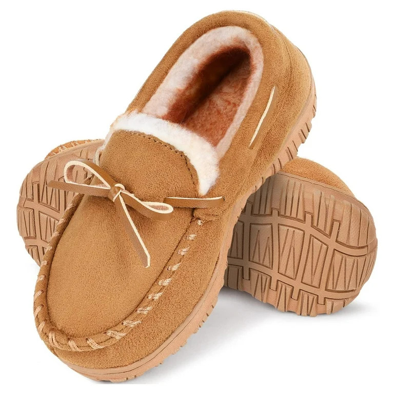 HOMEHOT Boys Slippers Moccasins Kids House Shoes Comfy Memory Foam Slippers for Girls Beige Size ... | Walmart (US)