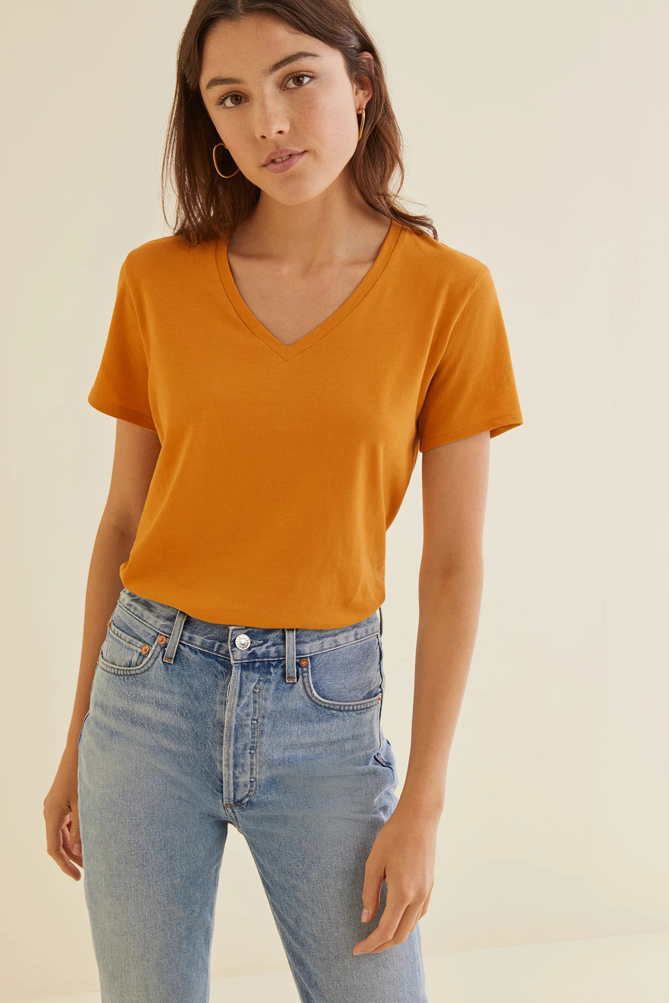 Nico Organic Cotton Tee For Women - Mustard | Amour Vert