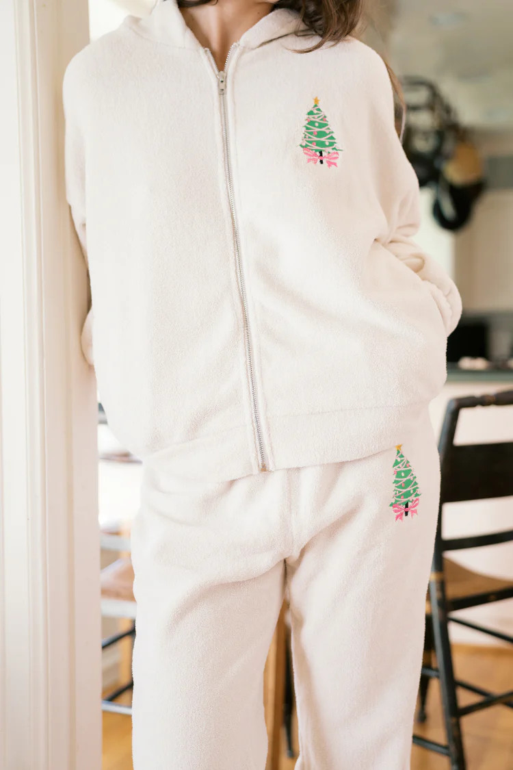 Embroidered Christmas Tree 2 Piece Sweatshirt and Joggers Set | Confête