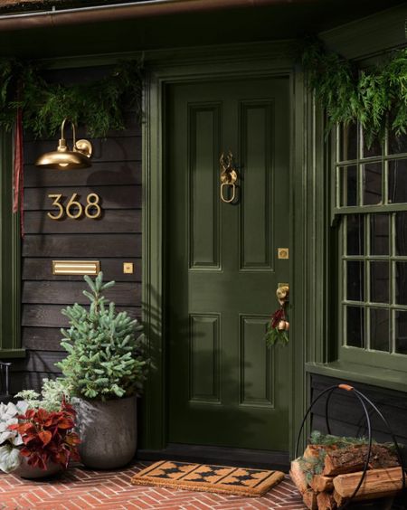 From the holiday greenery to the new brass lighting, brass front door hardware and the  doormat, it’s the time to elevate  your porch and front door to make them warm, welcome and festive. 

#LTKhome #LTKHoliday #LTKGiftGuide