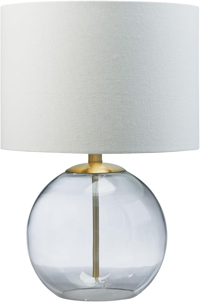 Signature Design by Ashley Samder Contemporary 20.75" Glass Table Lamp, White | Amazon (US)