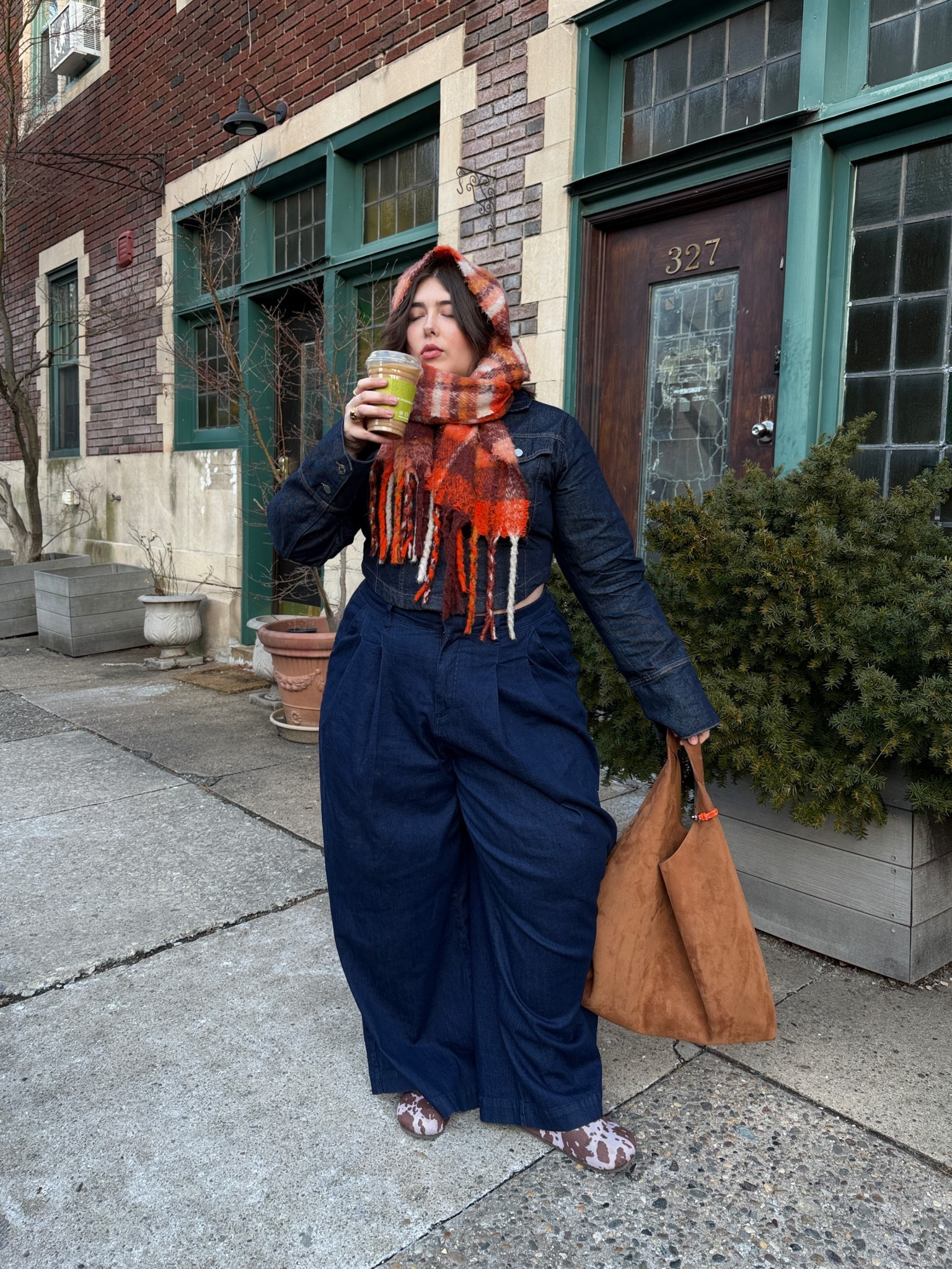 
similar orange scarf below! 