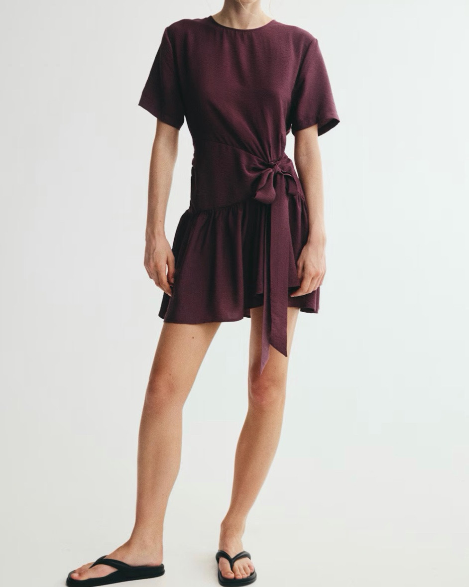 Burgundy tie waist mini dress

#LTKSeasonal
