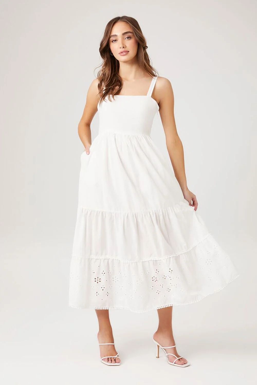 Tiered Eyelet Midi Dress | Forever 21 (US)
