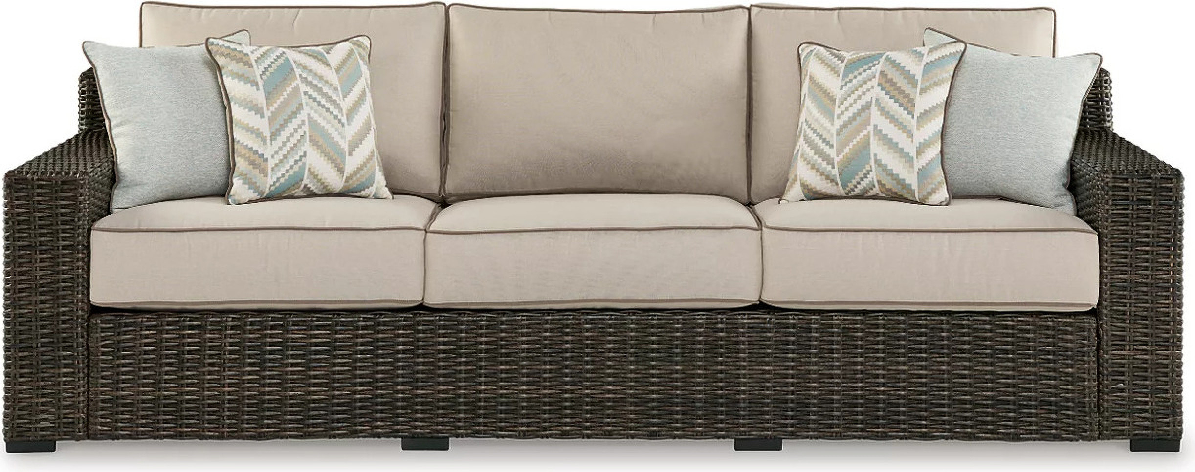 Coastline Bay Brown Sofa with Cushion | 1StopBedrooms | 1stopbedrooms
