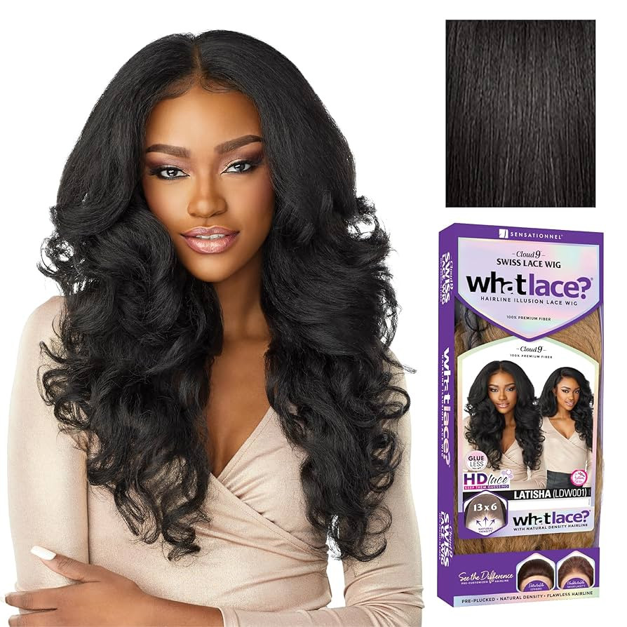 Sensationnel WHAT LACE 13x6 Wigs - Cloud 9 Synthetic Hair Hand Tied Natural Preplucked Hairline I... | Amazon (UK)