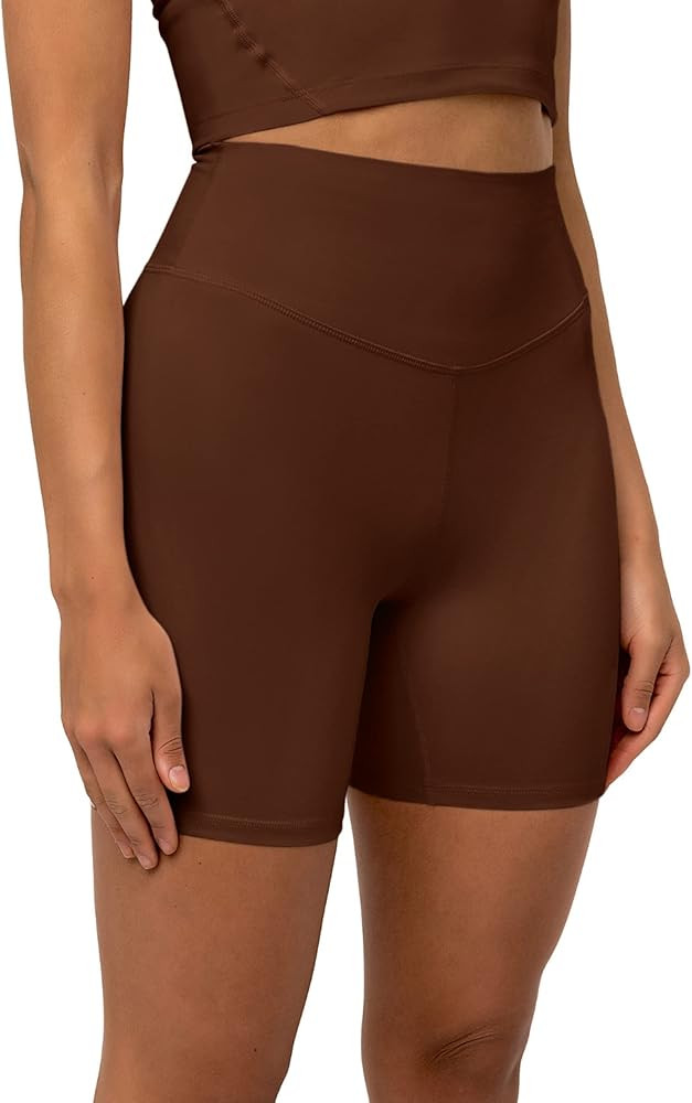 Kamo Fitness Ellyn High Waisted Yoga Shorts 6" Inseam Butt Lifting Tie Dye Soft Workout Pants Tum... | Amazon (US)