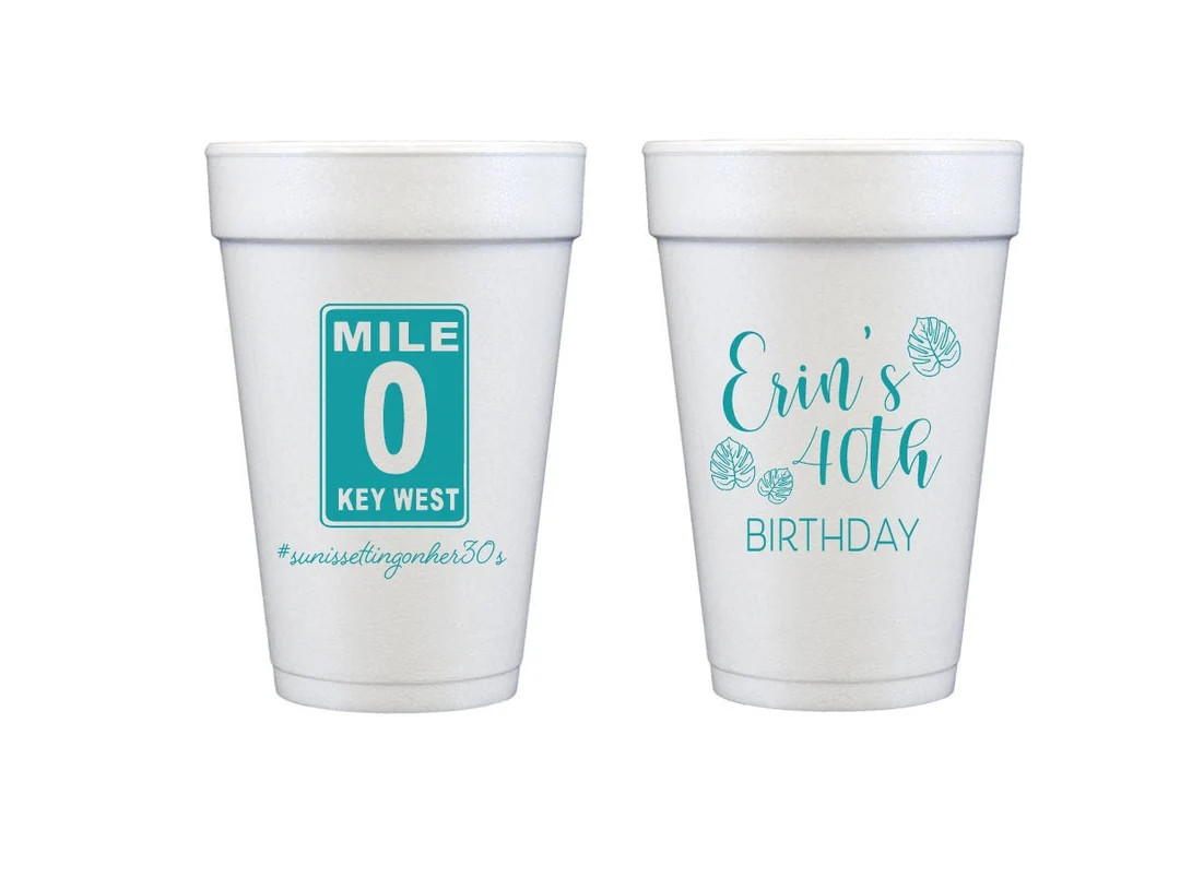 Mile Marker Zero, Key West Mile Marker Cups, Key West Birthday Cups, 40th Birthday Cups, 40th Bir... | Etsy (Global)