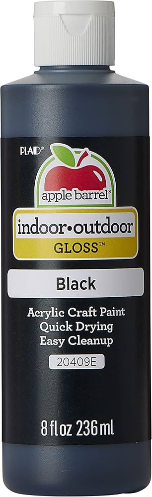 Apple Barrel Gloss Acrylic Paint in Assorted Colors (8 oz), 20409 Gloss Black | Amazon (US)