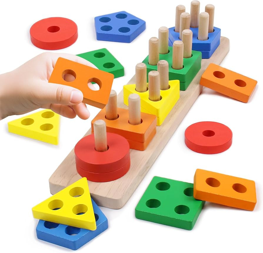 Montessori Toys Stacking & Sorting Learning Shape Sorters for Toddlers 1-3 | Amazon (US)